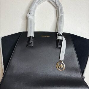 Michael Kors Avril XL Black Leather Tote Bag NWT